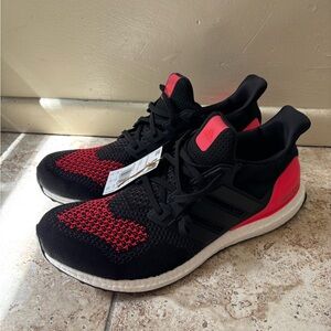 adidas Ultraboost 1.0 Core Black Lucid Red Road Running Shoes JQ2272 Men’s 14
